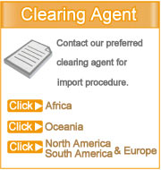 Click your region to see contact details of clearing agent